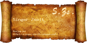 Singer Zsolt névjegykártya